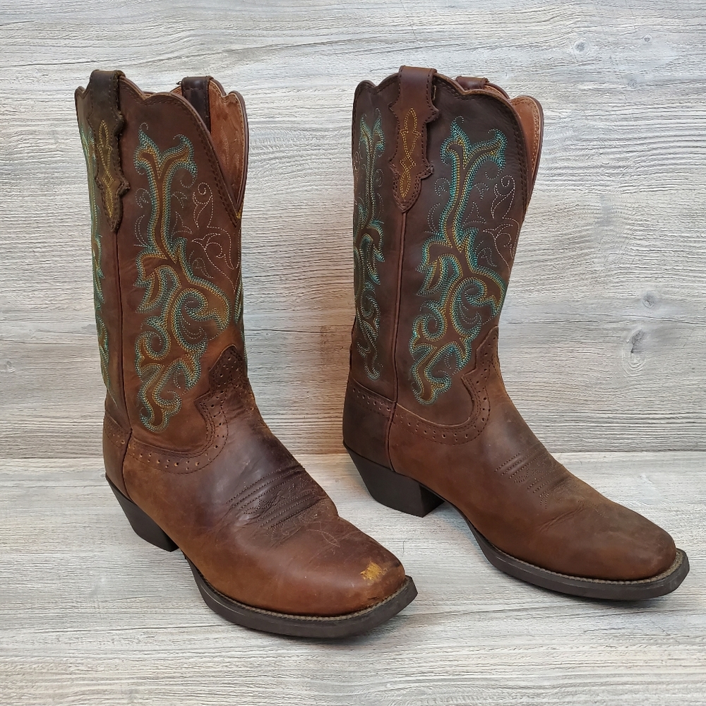 Justin Boots Women's Stampede western leather boots 8.5